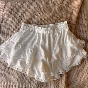 White Ruffled Skort